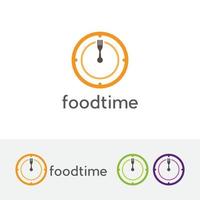 diseño de logotipo comer tiempo vector