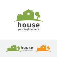 Green house logo design vector