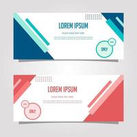 Vector Design Banner Background In Two Colors, blue and pink