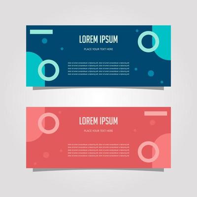 Vector Design Banner Background In Two Colors, blue and pink