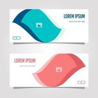 Vector Design Banner Background In Two Colors, blue and pink