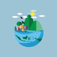 commemorate earth day by always protecting and caring for nature with the earth's interest vector