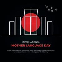 International Mother language Day social media post design in black background vector