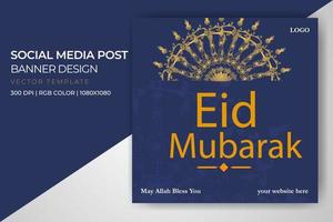 eid mubarak ramadan eid ul fitr eid ul adha publicación en redes sociales deseo plantilla de diseño de banner musulmán descarga gratuita vector