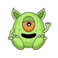 A cute monster character illustration. Cartoon vector illustration.