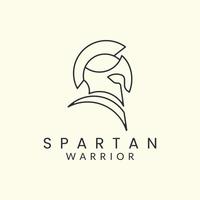 spartan warriors with line art style logo icon template design. military helmet armor side facing vector illustration