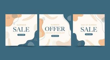 summer ad post template vector