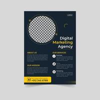 Business flyer design corporate flyer template geometric shape poster design brochure gradient abstract magazine background space for photo in A5 size vector