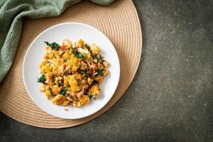 stir-fried egg with Thai basil and chilli photo