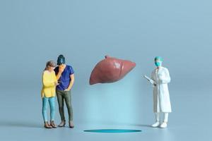 Doctor studying and treating human Liver , World Health Day concept photo