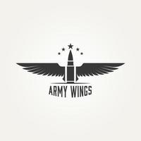 bullet army badge logo illustration design vector