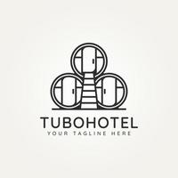 mexican tubohotel minimalist line art logo design vector
