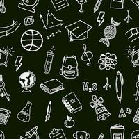 Sketchy Vector Hand Drawn Doodle Cartoon Set Of School Objects And Symbols. Seamless Pattern