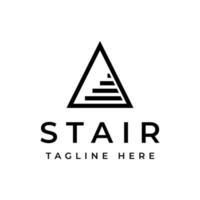 triangle with stair logo design vector