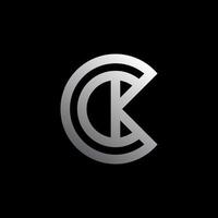 letter CK KC monogram logo design vector