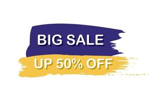 Web banner, template, postcard advertising big sale 50 percent off - Vector