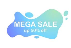 Abstract web banner, business card, template MEGA SALE 50 PERCENT - Vector