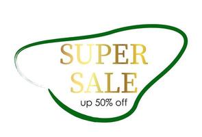 Abstract white web banner, business card, template SUPER SALE 50 percent - Vector