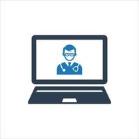 Online doctor icon, Online Doctor Consultant Icon vector