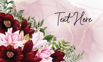 Elegant floral background with beautiful flowers ornament vector