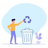 Illustration vector graphic cartoon character of recycle