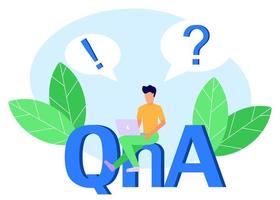 Illustration vector graphic cartoon character of QnA