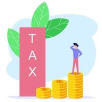 Illustration vector graphic cartoon character of pay taxes