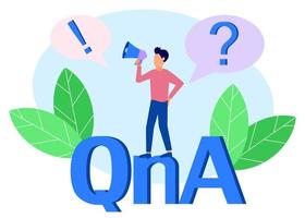 Illustration vector graphic cartoon character of QnA