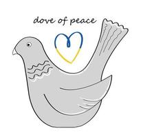 Dove of peace. Ukrainian flag. Stop war vector