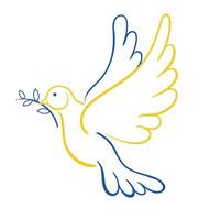 dove symbol of peace for Ukraine. Ukrainian flag vector