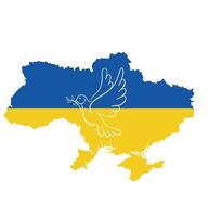 Dove symbol of peace for Ukraine. vector