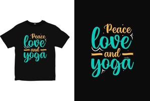 diseño de camiseta de tipografía de yoga, vector de ropa de camiseta de amor de paz