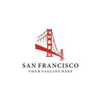 San Francisco bridge Logo design template. Simple and clean flat design of bridge vector template. bridge logo for business.