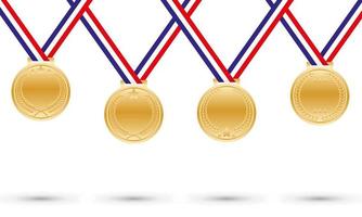 blank golden medal with various ornament by vector design