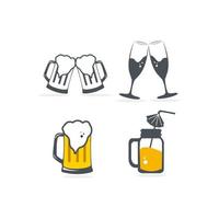 Drink alcohol beverage icons set vector