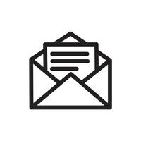 Outline email icon isolated on grey background. Open envelope pictogram. Line mail symbol for website design, mobile application, ui. Vector illustration. Eps10