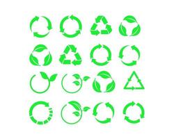 Big set of Recycle icon. Recycle Recycling symbol. Vector illustration. Isolated on white background.