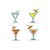 Drink alcohol beverage icons set vector