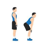 Man doing Rack pulls  exercise. Flat vector illustration isolated on white background