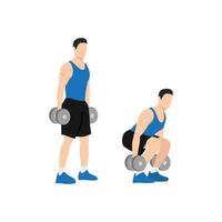 Man character doing Dumbbell squats exercise. flat vector illustration isolated on different layers