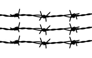 Three barbed wire silhouette photo
