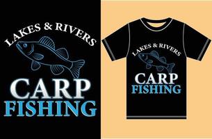 Pesca de carpas en lagos y ríos. diseño de camisetas para amantes de la pesca. vector