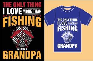 diseño de camisetas para amantes de la pesca. camiseta de pesca del abuelo. vector
