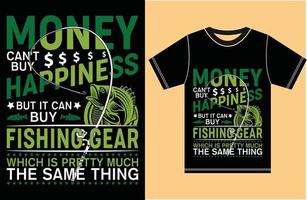 diseño de camisetas para amantes de la pesca. camiseta de pesca tipográfica. vector
