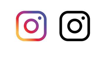 Instagram logotype buttons set vector