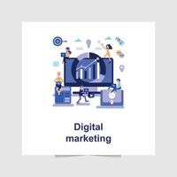 Flat illustration digital marketing free vector