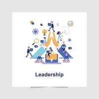 leadership and teamwork illustration with flat design