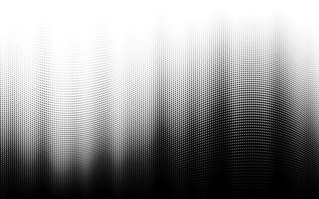 Vector halftone tonal fade abstract vector background. Half tone pattern with smooth black and white transitions.