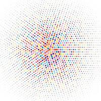 Vector colorful halftone circle. Vibrant and playful creative design element.