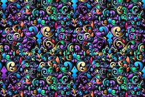 Vector crazy style floral pattern. Multicolored fantasy background with stylised plants.